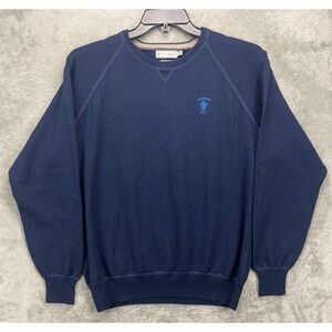 Peter Millar Men's Sweater Sz M Navy‎ Merino Wool Crew Neck